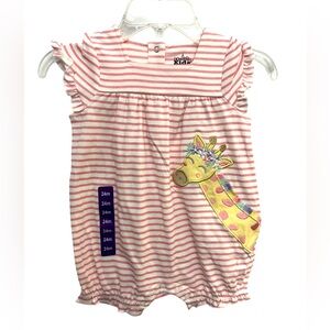 Kid Headquarters Girls Pink Stripe Romper 24mo NWT